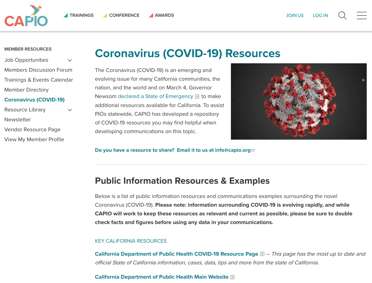 Social Media Coronavirus Resource Page