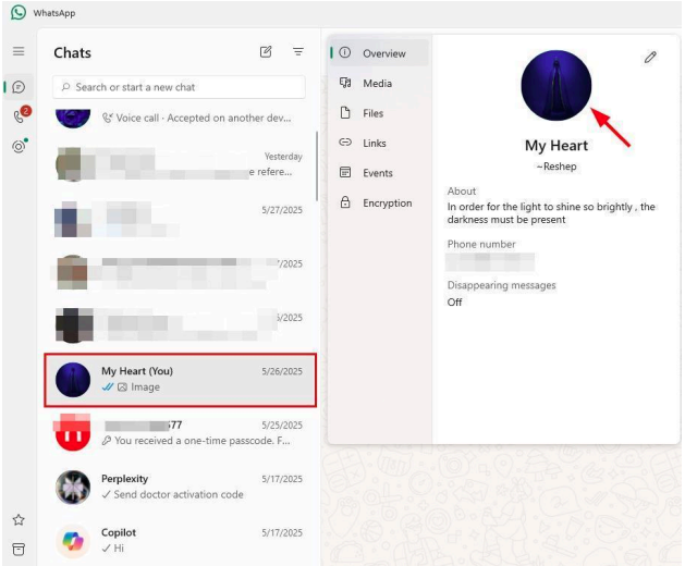 View personal whatsapp profile image in full size
